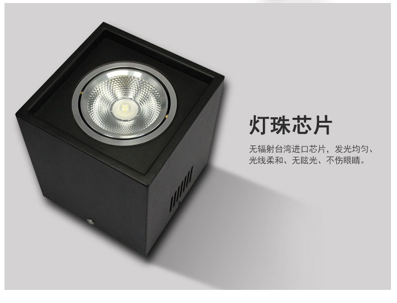 新款明裝天花燈適用酒店商場COB MZ18-1商業(yè)照明廣告燈_09
